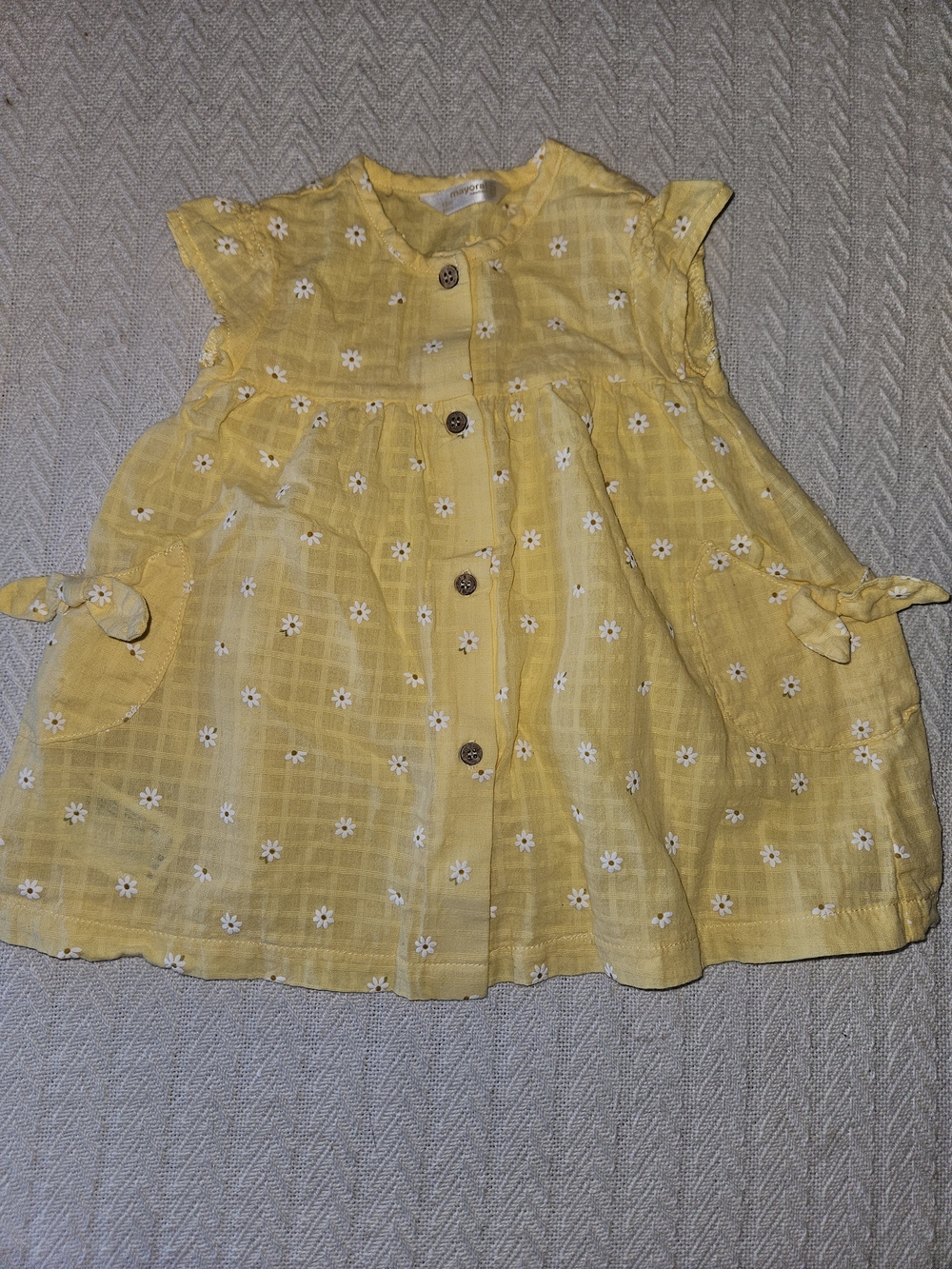 Mayoral Yellow Floral Button-Front Casual Dress